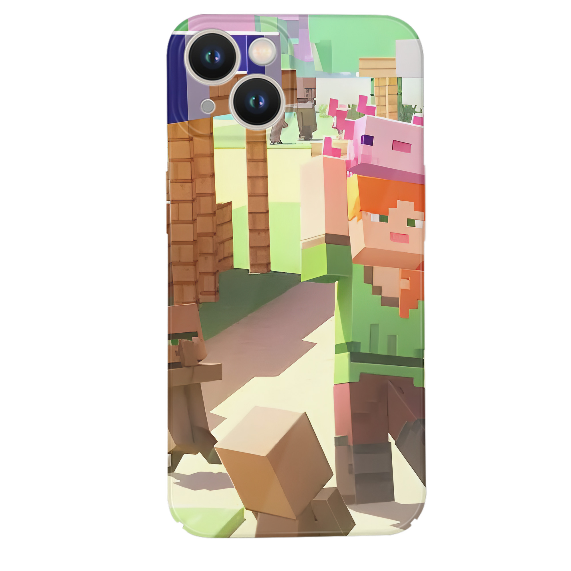 （画像用） マインクラフト ブロックの世界 Minecraft MC Block world 【iPhone 14シリーズ対応】ハードケース